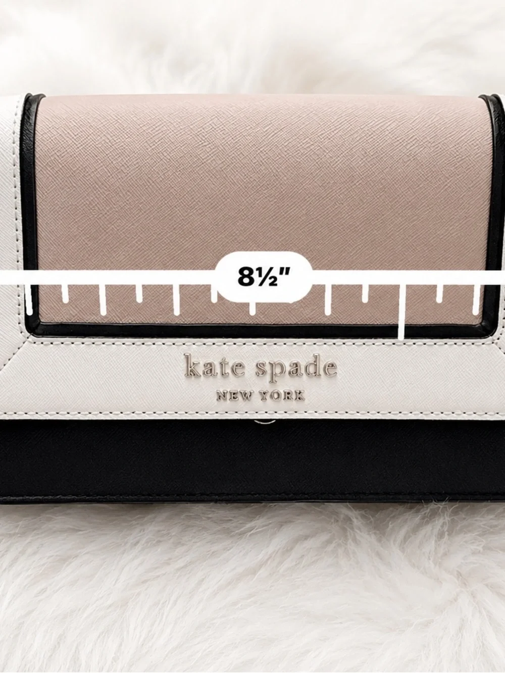 kate spade Black, White & Blush Colorblock Crossbody with Chain